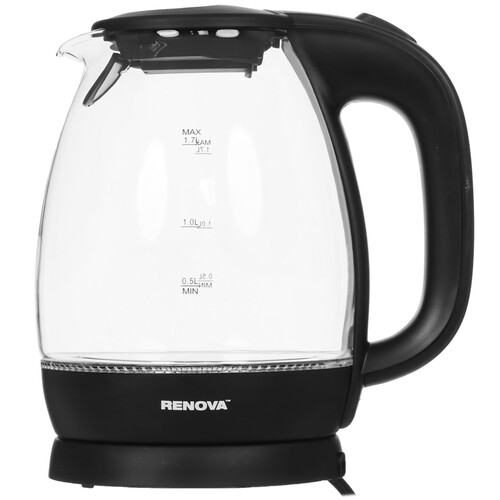 Купить Электрочайник RENOVA KT17G-08B черный  9207216. Характеристики, отзывы и цены в Донецке