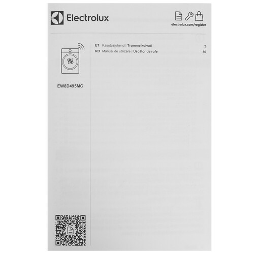 Купить Сушильная машина Electrolux EW8D495MC белый  9184843. Характеристики, отзывы и цены в Донецке