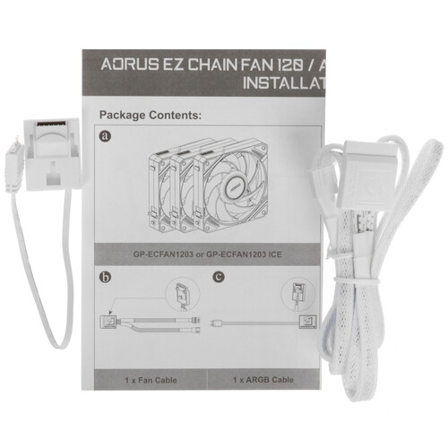 Купить Вентилятор GIGABYTE AORUS EZ CHAIN FAN 120 ICE [GP-ECFAN1201 ICE] белый  5609510. Характеристики, отзывы и цены в Донецке