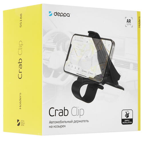 Купить Держатель автомобильный DEPPA Crab Clip черный  4869513. Характеристики, отзывы и цены в Донецке