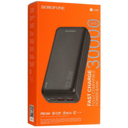 Купить Портативный аккумулятор Borofone BJ38B черный  5475255. Характеристики, отзывы и цены в Донецке