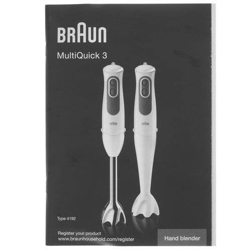 Купить Блендер погружной Braun MQ3025 Spaghetti белый  1128112. Характеристики, отзывы и цены в Донецке