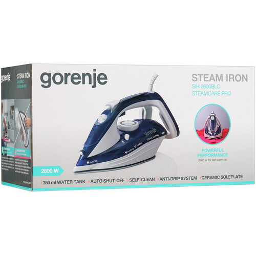 Купить Утюг Gorenje SIH2600BLC синий  9032141. Характеристики, отзывы и цены в Донецке