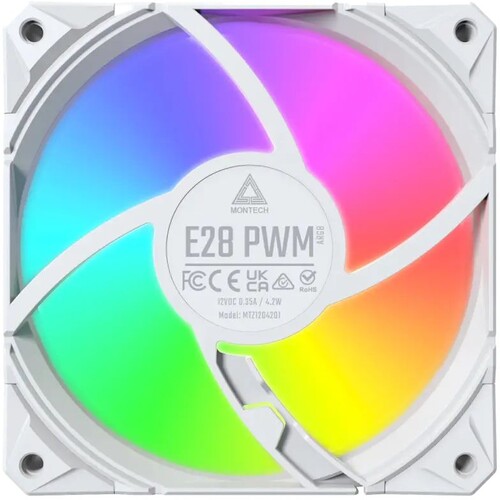 Купить Вентилятор Montech E28 ARGB [E28 ARGB (W)] белый  5633062. Характеристики, отзывы и цены в Донецке