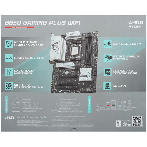 Купить Материнская плата MSI B850 GAMING PLUS WIFI  5611939. Характеристики, отзывы и цены в Донецке