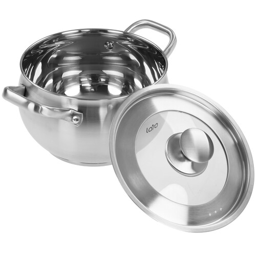 Купить Кастрюля Lara Токио LR02-263 4.1 л 20 см серебристый  9137079. Характеристики, отзывы и цены в Донецке