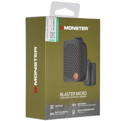 Купить Портативная колонка Monster Blaster Micro, зеленый  9272362. Характеристики, отзывы и цены в Донецке