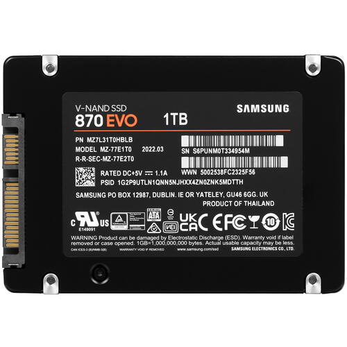 Купить 1000 ГБ 2.5" SATA накопитель Samsung 870 EVO [MZ-77E1T0B/EU]  5038008. Характеристики, отзывы и цены в Донецке