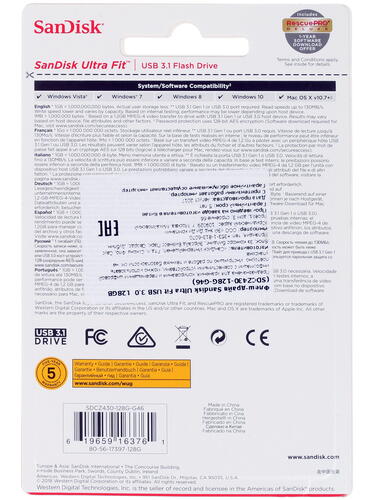 Купить Память USB Flash 128 ГБ SanDisk Ultra Fit [SDCZ430-128G-G46]  1236138. Характеристики, отзывы и цены в Донецке
