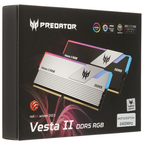 Купить Оперативная память Acer Predator Vesta II RGB [BL.9BWWR.365] 64 ГБ  9074074. Характеристики, отзывы и цены в Донецке