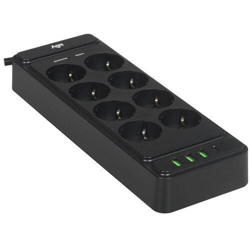 Купить Сетевой фильтр AGNI TP-FS4U8E-PD черный  9289299. Характеристики, отзывы и цены в Донецке