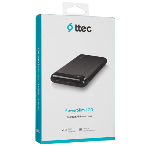 Купить Портативный аккумулятор TTEC PowerSlim LCD черный  9140712. Характеристики, отзывы и цены в Донецке
