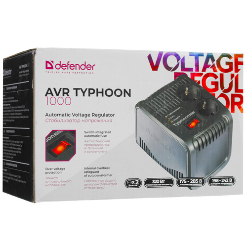 Купить Стабилизатор напряжения Defender AVR Typhoon 1000  5338705. Характеристики, отзывы и цены в Донецке