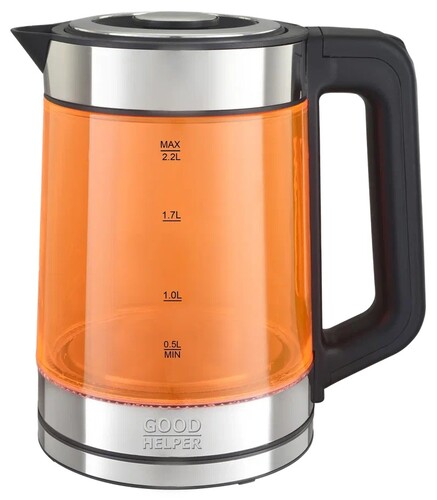 Купить Электрочайник Goodhelper KPG-2201 оранжевый  9304903. Характеристики, отзывы и цены в Донецке