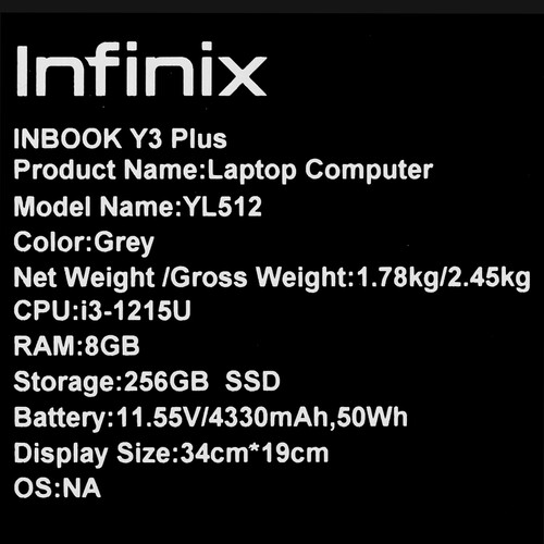 Купить 15.6" Ноутбук Infinix InBook Y3 PLUS YL512 серый  5463803. Характеристики, отзывы и цены в Донецке