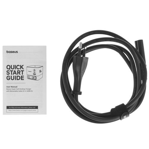 Купить Сетевое зарядное устройство Baseus OS-Baseus Super GaN Desktop Charger with Retractable Cable черный  5620781. Характеристики, отзывы и цены в Донецке