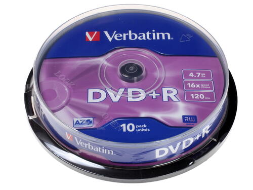 Купить DVD-диск Verbatim DVD+R, 4.7 ГБ, Cake Box, 16x, 10 шт  0008526. Характеристики, отзывы и цены в Донецке