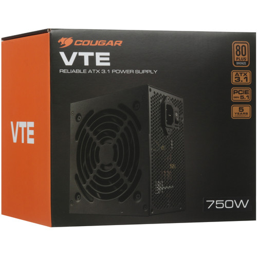 Купить Блок питания Cougar VTE 750 [31VA075.6433P] черный  5454637. Характеристики, отзывы и цены в Донецке