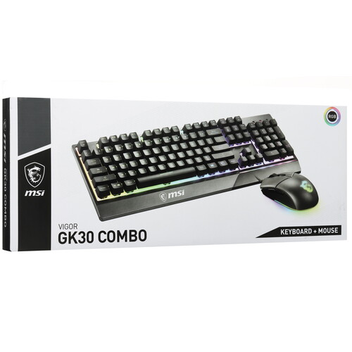 Купить Клавиатура+мышь  проводная  MSI VIGOR GK30 COMBO черный  9277672. Характеристики, отзывы и цены в Донецке