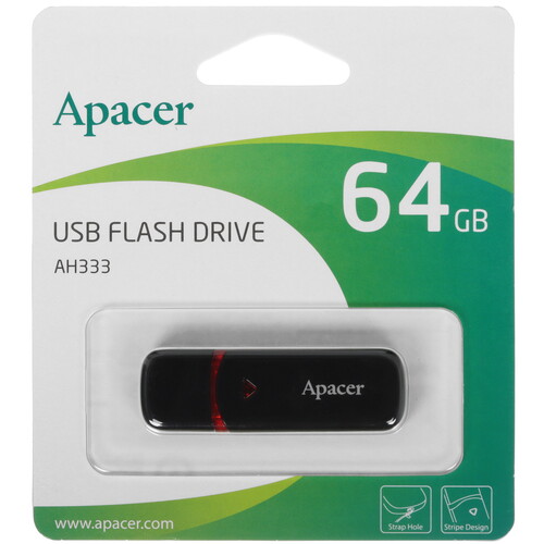 Купить Память USB Flash 64 ГБ Apacer AH333 [AP64GAH333B-1]  4900847. Характеристики, отзывы и цены в Донецке