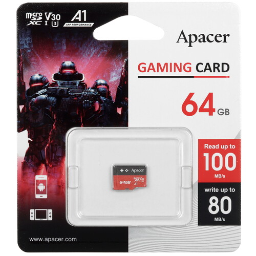 Купить Карта памяти Apacer microSDXC 64 ГБ  5456920. Характеристики, отзывы и цены в Донецке