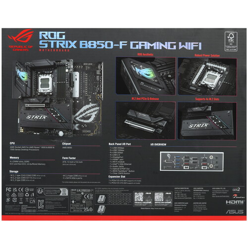 Купить Материнская плата ASUS ROG STRIX B850-F GAMING WIFI  5618771. Характеристики, отзывы и цены в Донецке