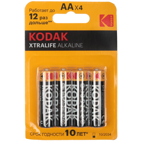 Купить Батарейка Kodak XTRALIFE Alkaline KAA-4 AA (LR6/ER14505/FR6/R6P)  9253199. Характеристики, отзывы и цены в Донецке