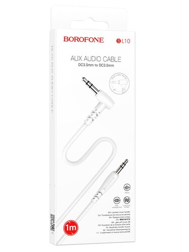 Купить Кабель   Borofone jack 3.5 мм - jack 3.5 мм белый  5474921. Характеристики, отзывы и цены в Донецке