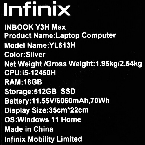 Купить 16" Ноутбук Infinix InBook Y3H MAX YL613H серебристый  5463817. Характеристики, отзывы и цены в Донецке