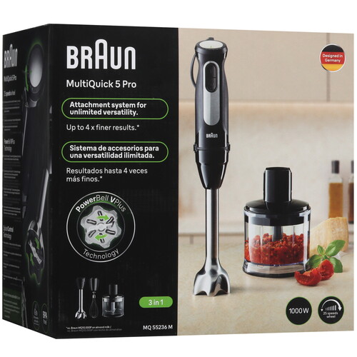 Купить Блендер погружной Braun MQ55236MBK черный  9128721. Характеристики, отзывы и цены в Донецке