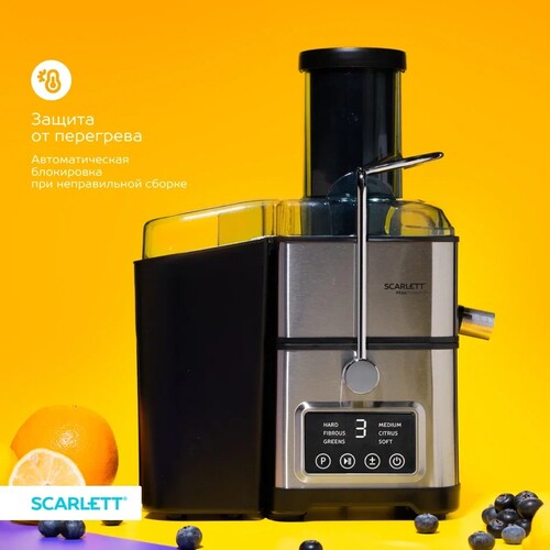 Купить Соковыжималка электрическая Scarlett SC-JE50S64 серебристый  9276015. Характеристики, отзывы и цены в Донецке