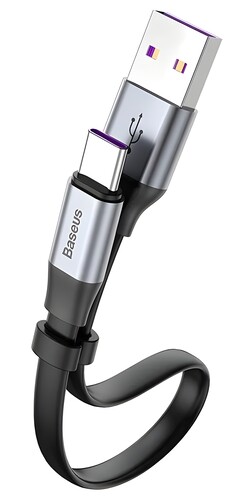 Купить Кабель плоский Baseus USB Type-C - USB 2.0 Type-A черный 0.23 м  5627468. Характеристики, отзывы и цены в Донецке