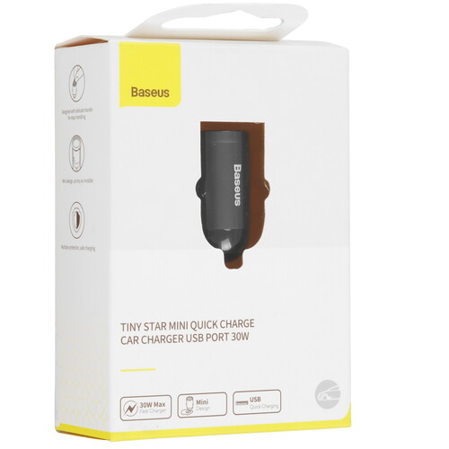 Купить Автомобильное ЗУ Baseus Tiny Star Mini черный  5474685. Характеристики, отзывы и цены в Донецке
