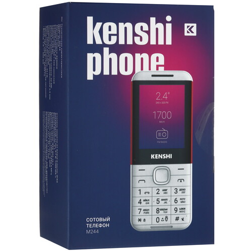 Купить Сотовый телефон KENSHI M244 белый/красный  9046770. Характеристики, отзывы и цены в Донецке