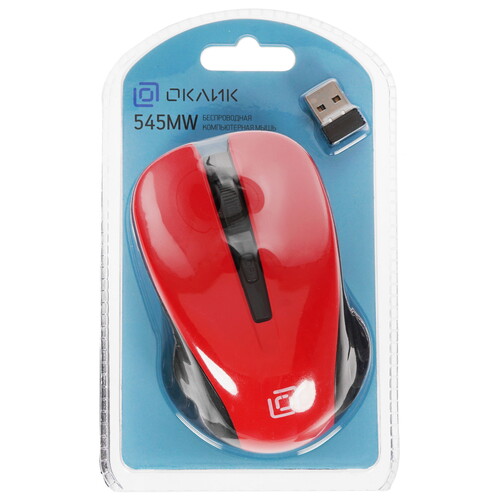 Купить Мышь беспроводная Oklick 545MW [368631] красный  4787966. Характеристики, отзывы и цены в Донецке