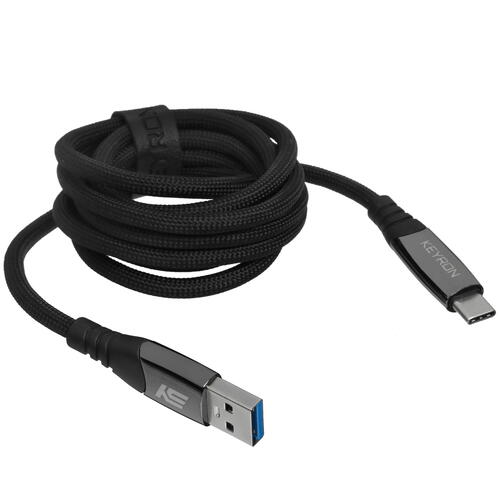 Купить Кабель круглый KEYRON USB Type-C - USB 3.0 Type-A черный 1.5 м  5433021. Характеристики, отзывы и цены в Донецке