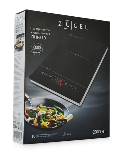 Купить Плита компактная электрическая ZUGEL ZIHF61B черный  9979554. Характеристики, отзывы и цены в Донецке