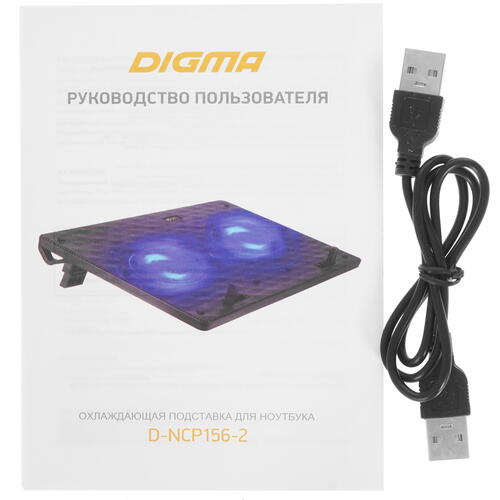 Купить Охлаждающая подставка Digma D-NCP156-2 черный  4852675. Характеристики, отзывы и цены в Донецке