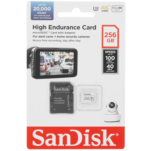 Купить Карта памяти SanDisk High Endurance microSDXC 256 ГБ [SDSQQNR-256G-GN6IA]  9142259. Характеристики, отзывы и цены в Донецке