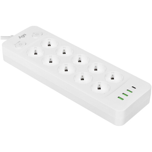 Купить Сетевой фильтр AGNI TP-FO4U10E-C белый  9289337. Характеристики, отзывы и цены в Донецке