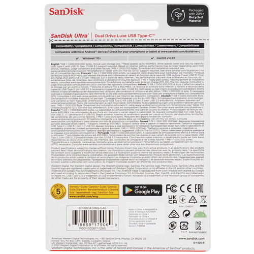 Купить Память OTG USB Flash 128 ГБ SanDisk Ultra Dual Drive Luxe  9102934. Характеристики, отзывы и цены в Донецке