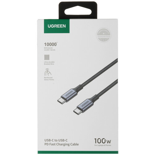 Купить Кабель круглый Ugreen USB Type-C - USB Type-C черный 2 м  9983463. Характеристики, отзывы и цены в Донецке
