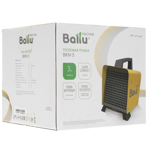 Купить Тепловая пушка электрическая Ballu BKN-5  5346201. Характеристики, отзывы и цены в Донецке