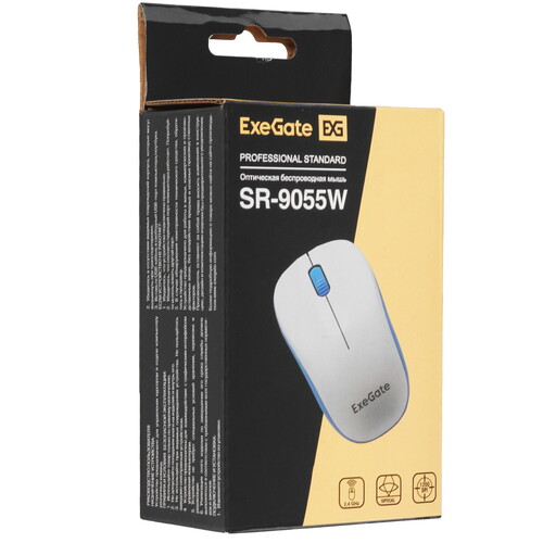 Купить Мышь беспроводная ExeGate Professional Standard SR-9055W [EX295308RUS] белый  9197712. Характеристики, отзывы и цены в Донецке