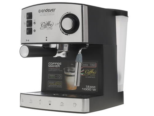 Купить Кофеварка рожковая Endever Costa-1060 серебристый  8108385. Характеристики, отзывы и цены в Донецке