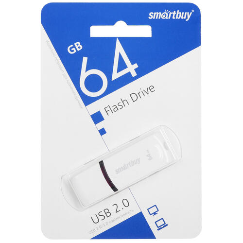 Купить Память USB Flash 64 ГБ Smartbuy Paean [SB64GBPN-W]  5456597. Характеристики, отзывы и цены в Донецке