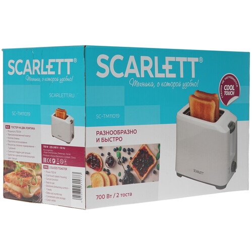 Купить Тостер Scarlett SC-TM11019 белый  8139305. Характеристики, отзывы и цены в Донецке