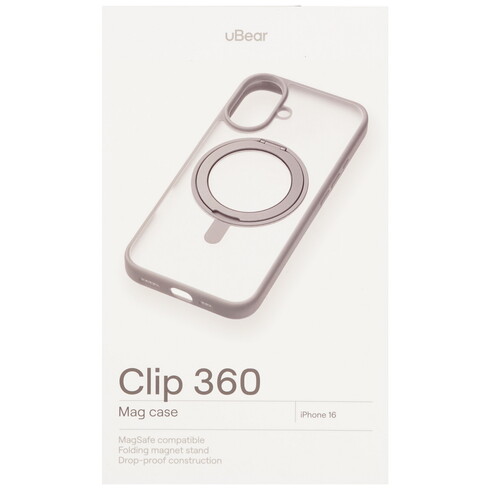 Купить Накладка  uBear Clip 360 Mag Case для Apple iPhone 16 серый/прозрачный  5474355. Характеристики, отзывы и цены в Донецке