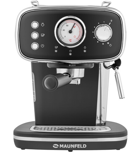 Купить Кофеварка рожковая MAUNFELD MF-736BK черный  5354636. Характеристики, отзывы и цены в Донецке