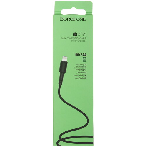 Купить Кабель круглый Borofone Lightning 8-pin - USB 2.0 Type-A черный 1 м  5475054. Характеристики, отзывы и цены в Донецке
